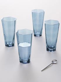 Wassergläser Amory in Blau, 4 Stück, Glas, Blau, transparent, Ø 9 x H 17 cm, 500 ml