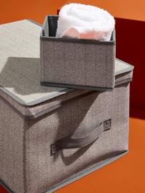 Klappbare Aufbewahrungsbox Tidy, B 14 cm, Bezug: Kunstfaser, Gestell: fester Karton, Grautöne, B 14 x T 14 cm