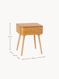 Table de chevet en bois Gunydin, MDF, placage de pin, Bois de pin, larg. 40 x haut. 51 cm