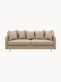 Sofá Esme (3 plazas), Tapizado: 100% poliéster Alta resis, Asiento: muelles ondulados, espuma, Estructura: madera dura, madera bland, Patas: metal recubierto, Tejido beige, An 214 x F 96 cm