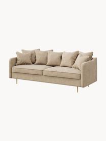 Sofá Esme (3 plazas), Tapizado: 100% poliéster Alta resis, Asiento: muelles ondulados, espuma, Estructura: madera dura, madera bland, Patas: metal recubierto, Tejido beige, An 214 x F 96 cm