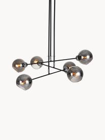 Lampada a sospensione con sfere di vetro Cooper, Paralume: vetro, Struttura: metallo rivestito, Nero, Larg. 90 x Alt. 100 cm