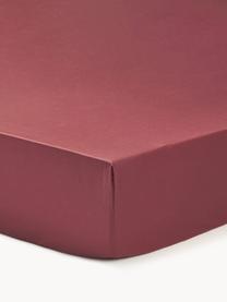 Elastická plachta na topper matrac z bavlneného saténu Premium, Vínovočervená, Š 90 x D 200 cm, V 15 cm