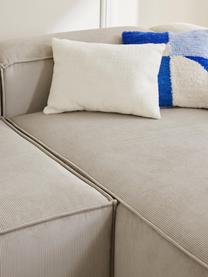 Modulares Ecksofa Lennon aus Cord, Bezug: Cord (92 % Polyester, 8 %, Gestell: Massives Kiefernholz, Spe, Cord Hellbeige, B 238 x T 180 cm, Eckteil links