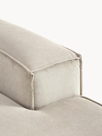 Canapé d'angle modulable en velours côtelé Lennon, Velours côtelé beige clair, larg. 238 x prof. 180 cm, méridienne à droite