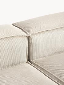 Canapé d'angle modulable en velours côtelé Lennon, Velours côtelé beige clair, larg. 238 x prof. 180 cm, méridienne à droite