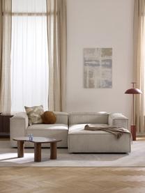 Canapé d'angle modulable en velours côtelé Lennon, Velours côtelé beige clair, larg. 238 x prof. 180 cm, méridienne à gauche