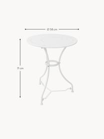 Garten-Bistrotisch Century aus Metall, Ø 58 cm, Metall, pulverbeschichtet, Weiß, matt, Ø 58 x H 71 cm