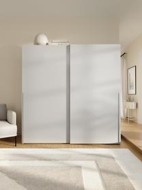 Armario modular Leon, 2 puertas correderas (200 cm), diferentes variantes, Estructura: tablero aglomerado revest, Gris claro, Interior Basic (An 200 x Al 200 cm)