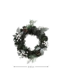 Umělý vánoční věnec Hailey, Umělá hmota, Zelená, stříbrná, Ø 30 cm