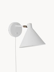 Wandlamp Jordan met stekker, Lampenkap: gecoat metaal, Wit, B 20 x D 31 cm