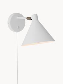 Wandlamp Jordan met stekker, Lampenkap: gecoat metaal, Wit, B 20 x D 31 cm