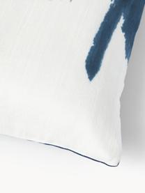 Poszewka na poduszkę z jedwabiu Aryane, Niebieski, biały, S 45 x D 45 cm