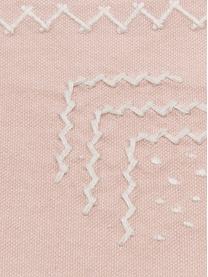 Housse de coussin ethno brodée Huata, Rose, taupe, beige