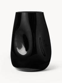 Ručne fúkaná sklenená váza Obsidian, Sklo, Čierna, Ø 18 x V 26 cm