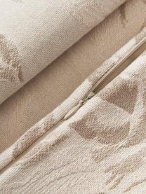 Housse de coussin 50x50 motif jacquard Breight, 100 % coton, Beige clair, brun, larg. 50 x long. 50 cm