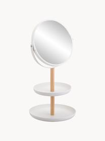 Espejo tocador redondo Tosca, con aumento, Estructura: madera, Espejo: cristal, Blanco, madera, An 18 x Al 33 cm