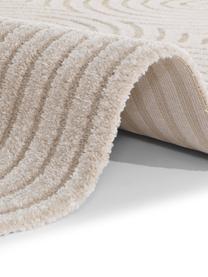 Rechteckiger Kurzflor-Teppich Pangalo mit Hoch-Tief-Effekt in Cremeweiß/Beige, 40% Polyester, 60% Polypropylen, Cremeweiß, Beige, B 80 x L 150 cm (Größe XS)