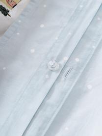 Taie d'oreiller réversible en percale de coton à imprimé hivernal Homecoming, Blanc, imprimé, larg. 50 x long. 70 cm