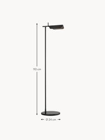 Lámpara de pie pequeña para lectura LED regulable Tab, Pantalla: plástico, Estructura: aluminio recubierto, Negro, Al 110 cm