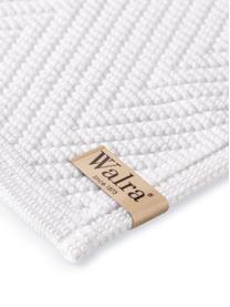 Tapis de bain coton avec motif chevrons Soft, Blanc