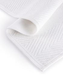 Tappeto bagno con motivo spina di pesce Soft Cotton, Cotone, Bianco, Larg. 60 x Lung. 100 cm