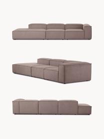 Modulaire XL chaise longue Lennon van corduroy, Bekleding: corduroy (92% polyester, , Frame: massief grenenhout, multi, Poten: kunststof De poten bevind, Corduroy taupe, B 357 x D 119 cm, rugleuning rechts