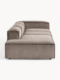 Modulare XL-Ottomane Lennon aus Cord, Bezug: Cord (92 % Polyester, 8 %, Gestell: Massives Kiefernholz, Spe, Cord Taupe, B 357 x T 119 cm, Rückenlehne rechts