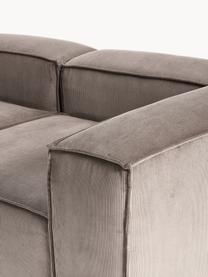 Modulare XL-Ottomane Lennon aus Cord, Bezug: Cord (92 % Polyester, 8 %, Gestell: Massives Kiefernholz, Spe, Cord Taupe, B 357 x T 119 cm, Rückenlehne rechts