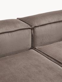 Modulare XL-Ottomane Lennon aus Cord, Bezug: Cord (92 % Polyester, 8 %, Gestell: Massives Kiefernholz, Spe, Cord Taupe, B 357 x T 119 cm, Rückenlehne rechts