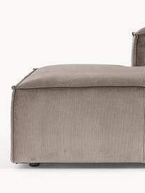 Modulaire XL chaise longue Lennon van corduroy, Bekleding: corduroy (92% polyester, , Frame: massief grenenhout, multi, Poten: kunststof De poten bevind, Corduroy taupe, B 357 x D 119 cm, rugleuning rechts