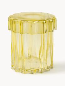 Ručne vyrobená sklenená úložná dóza Astral, Sklo, Žltá, Ø 13 x V 15 cm