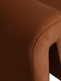 Poltroncina in velluto marrone Mika, Rivestimento: 100% poliestere, Struttura: legno di pino certificato, Velluto marrone, Larg. 105 x Prof. 88 cm