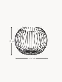 Ručně vyrobený skladovací koš Carla, Potažený kov, Černá, Ø 46 cm, V 35 cm