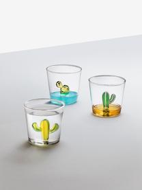 Handgefertigte Wassergläser Desert Plants, 6er-Set, Borosilikatglas, Transparent, Bunt, Ø 9 x H 8 cm, 350 ml