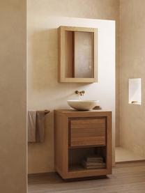 Kúpeľňová nástenná skrinka so zrkadlom Plubia, Tíkové drevo, zrkadlové sklo, Š 50 x V 70 cm