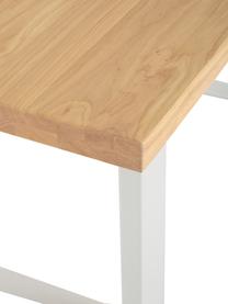 Table en bois massif Oliver, Chêne sauvage, blanc