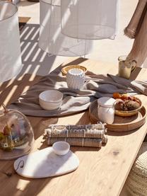 Jedálenský stôl s masívnou drevenou doskou Oliver, Divoký dub, biela