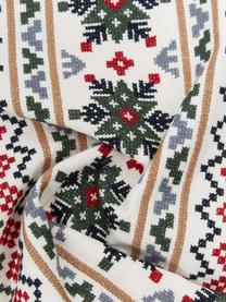 Vyšívaný poťah na vankúš so zimným motívom Finn, 100 % bavlna, Krémovobiela, červená, tmavozelená, Š 45 x D 45 cm