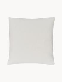 Housse de coussin 45x45 brodée Finn, 100 % coton, Blanc crème, rouge, vert foncé, larg. 45 x long. 45 cm