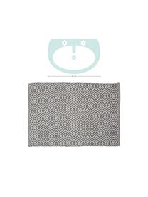 Badvorleger Erin im Boho Style, Grau/Weiss, 100% Baumwolle, Grau, Weiss, B 60 x L 90 cm