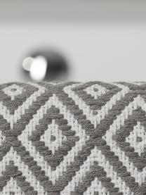 Tapis de bain style ethno monochrome Erin, 100 % coton, Gris, blanc, larg. 60 x long. 90 cm