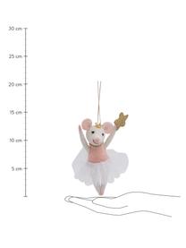 Kerstboomhanger Missy H 15 cm, Roze, wit, goudkleurig, B 7 x H 15 cm