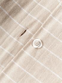 Károvaný flanelový oboustranný povlak na polštář z bavlny Noelle, Světle béžová, bílá, Š 40 cm, D 80 cm