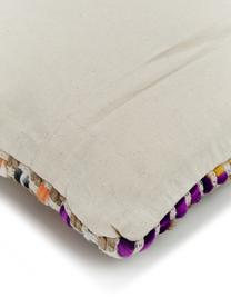 Bunte Kissenhülle Cando aus Jute-Mix, Vorderseite: 60% synthetische Fasern, , Rückseite: Baumwolle, Jute, Mehrfarbig, 45 x 45 cm