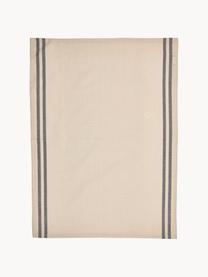 Gestreepte katoenen theedoeken Soft Tools, set van 2, 100% katoen, Beige- en grijstinten, B 50 x L 70 cm