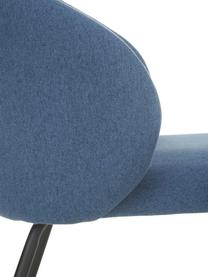 Chaise rembourrée Luisa, 2 pièces, Tissu bleu, noir