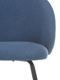 Gestoffeerde stoelen Luisa, 2 stuks, Bekleding: 100% polyester, Poten: gepoedercoat metaal, Geweven stof blauw, zwart, B 61 x D 58 cm