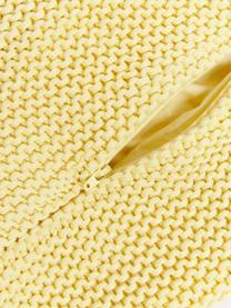 Funda de cojín de punto de algodón ecológico Adalyn, 100% algodón ecológico con certificado GOTS, Amarillo claro, An 30 x L 50 cm
