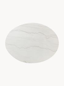 Ovaler Marmor-Esstisch Miley, 120 x 90 cm, Tischplatte: Marmor, Gestell: Metall, pulverbeschichtet, Weiss, marmoriert, B 120 x T 90 cm